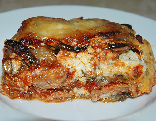 Plated eggplant lasagna